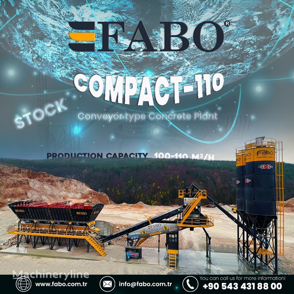 جديد ماكينة صناعة الخرسانة FABO COMPACT-110 CONCRETE PLANT | CONVEYOR TYPE