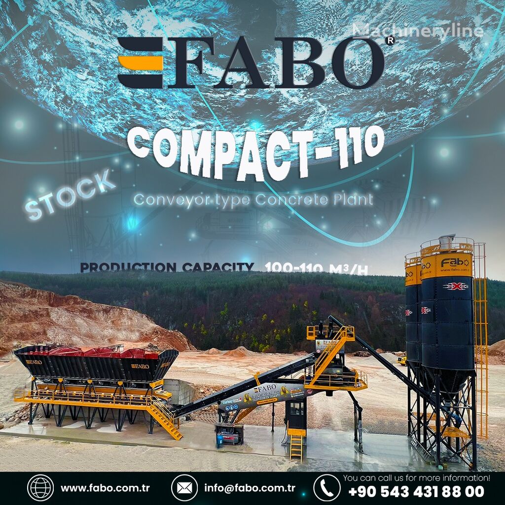 جديد ماكينة صناعة الخرسانة FABO BETONNYY ZAVOD FABOMIX COMPACT-110 | NOVYY PROEKT
